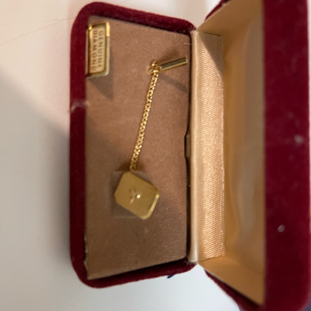 ESTATE SALE JEWELRY GENUINE DIAMONDS NECKTIE CLIP/ single CUFF